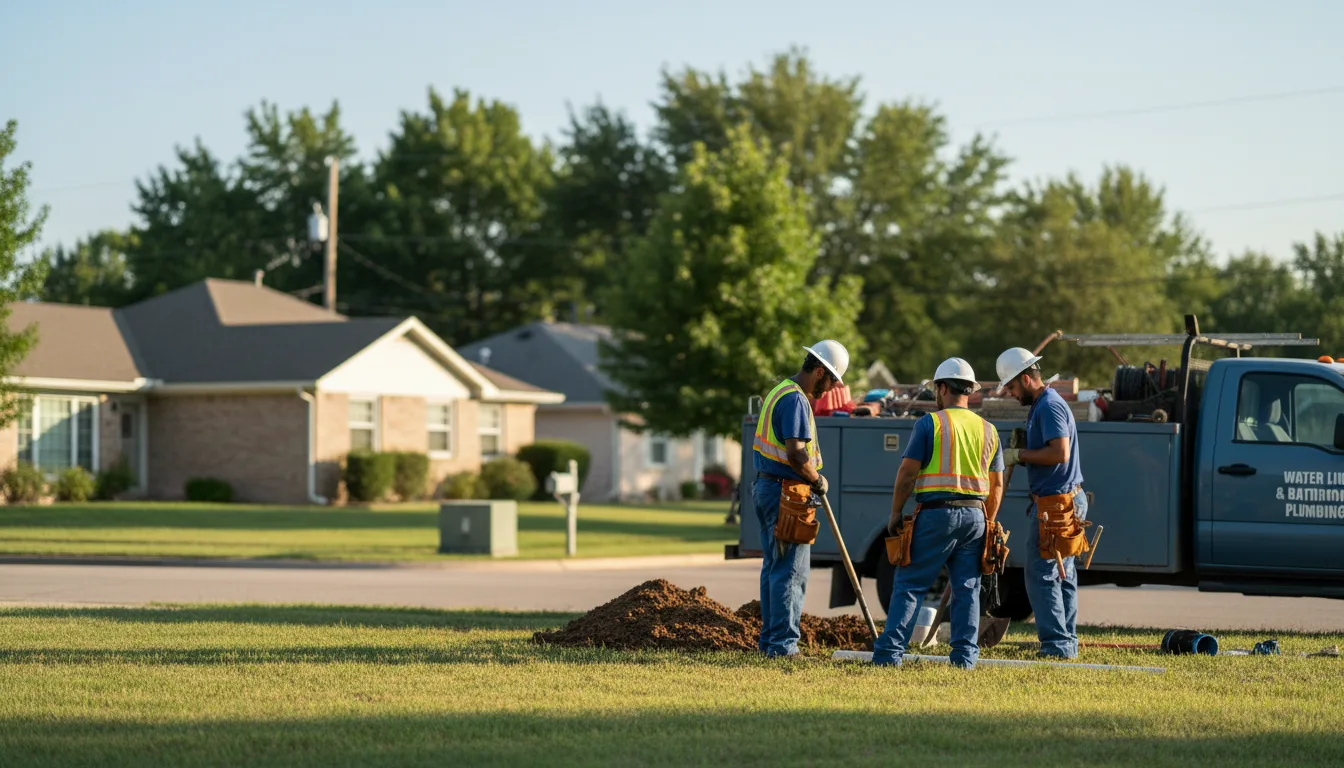 Residential water line and bathroom plumbing service in Martelle, IA